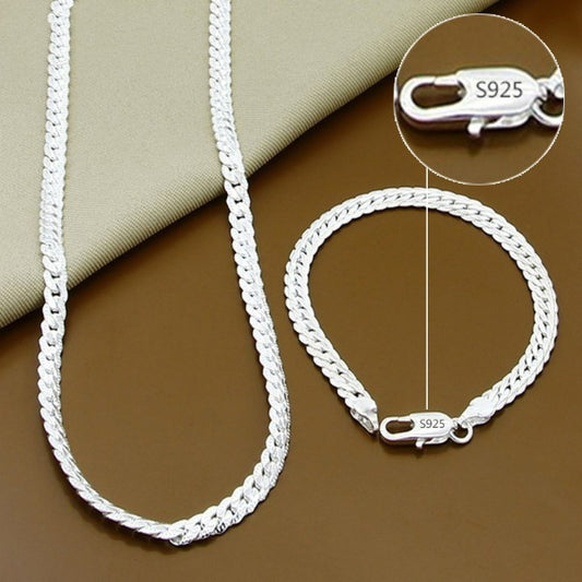 Silver Necklace Bracelet